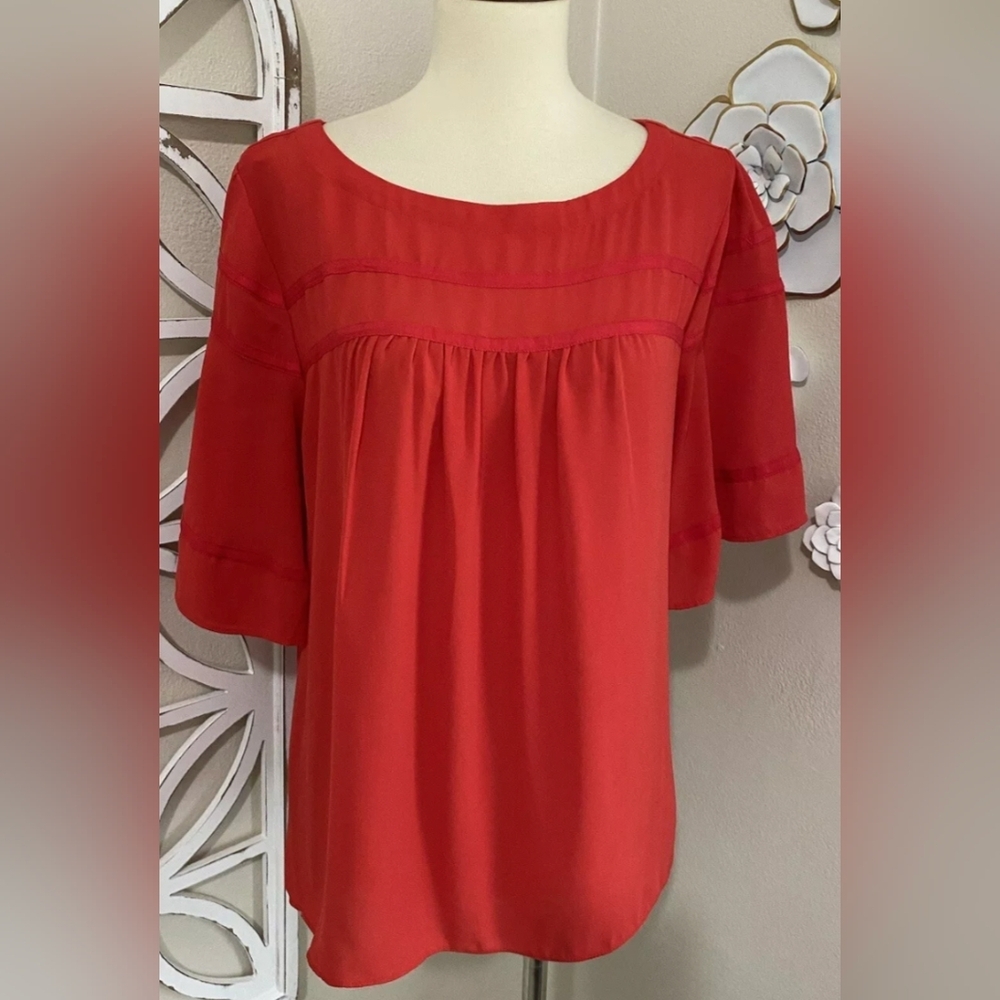 Loft Classic Regular Fit Women's Red Blouse Size M NWT MSRP $49.50
